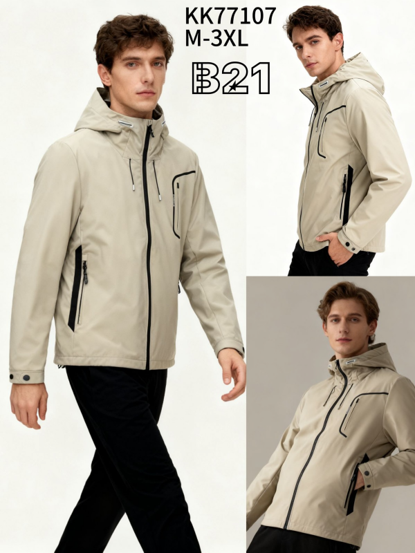 Kurtka męska cienka Roz M-3XL, 1 Kolor Paczka 5 szt 1